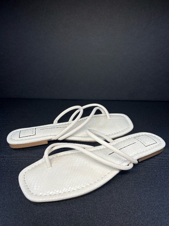Dolce Vita Shoes - Dolce Vita White Strappy Square Toe Flat Sandals Size 9.5 Minimalist Resort Chic
